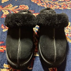 UGG Black Shearling Slippers size 8